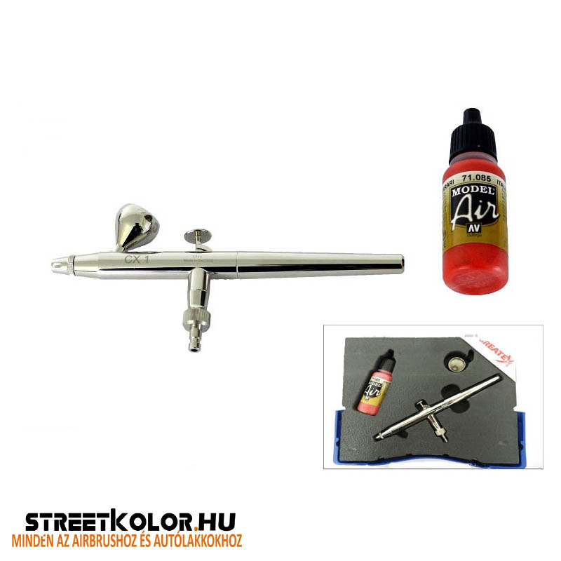 CreateX CX1 airbrush pisztoly 0,2mm + Model Air airbrush festék 
