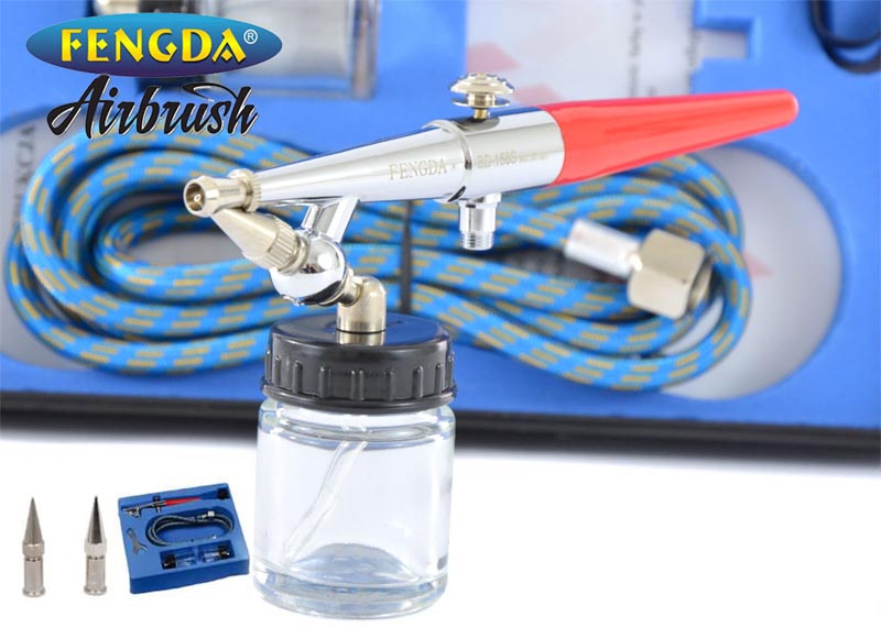 FENGDA® BD-158K airbrush pisztoly, 0,5 + 0,8 + 1,0 mm, Automatikus szórófejek
