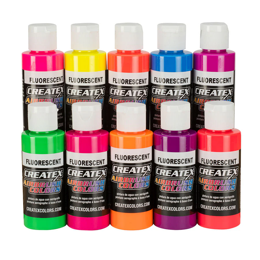CreateX fluoreszkáló airbrush festék készlet 10 szín, 10x60ml (5817-00)