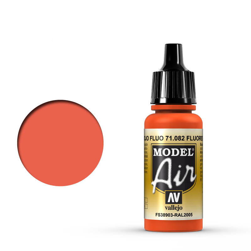 VALLEJO MODEL AIR 71.082 FLUORESZKÁLÓ PIROS akril airbrush festék 17 ml