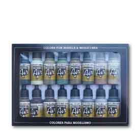 Vallejo 71.180 WWII Allied Forces airbrush festék készlet 16x17 ml