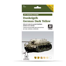 Vallejo 78.401 German Dark Yellow airbrush festék készlet 6x8 ml