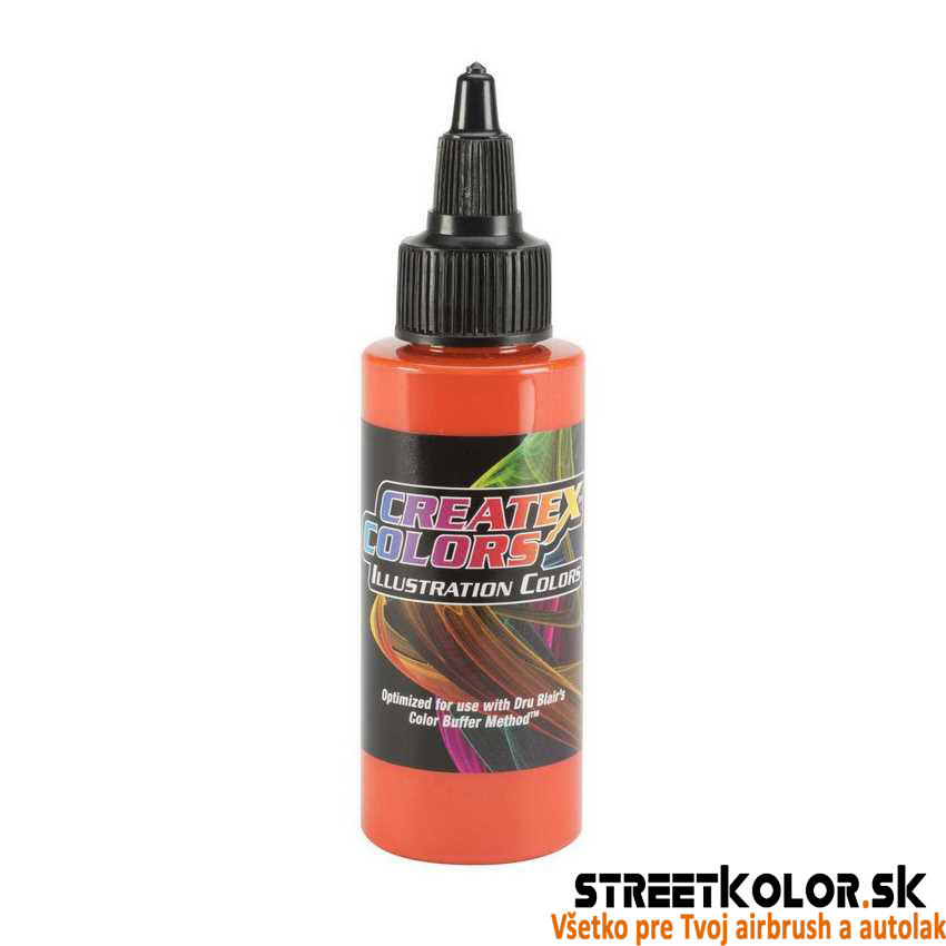 CreateX 5072 Átlátszatlan piros-narancssárga illusztrációs airbrush festék 30 ml