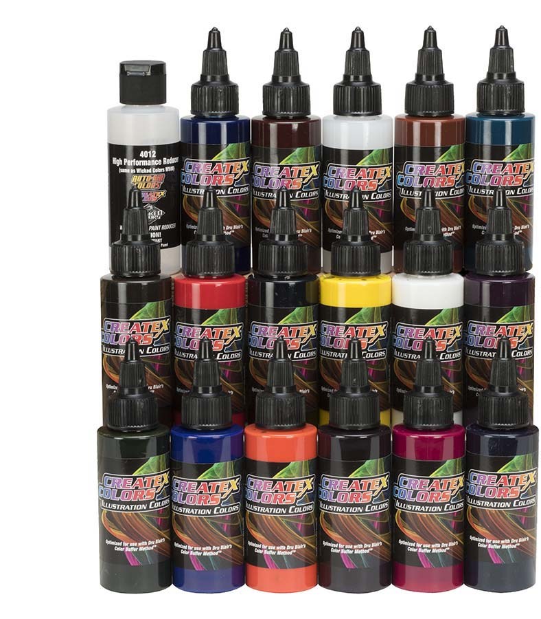 CreateX Wheel Illusztrációs airbrush festék készlet 18 x 30 ml