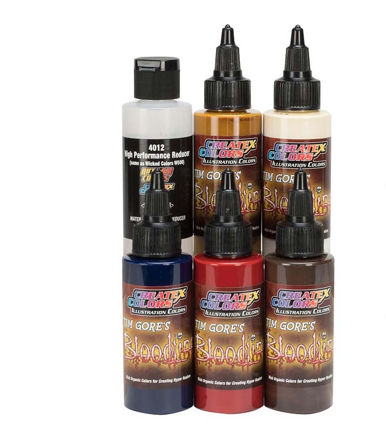 CreateX Bloodline 5083-05 A- Illlusztrációs airbrush festék készlet 6 x 30 ml