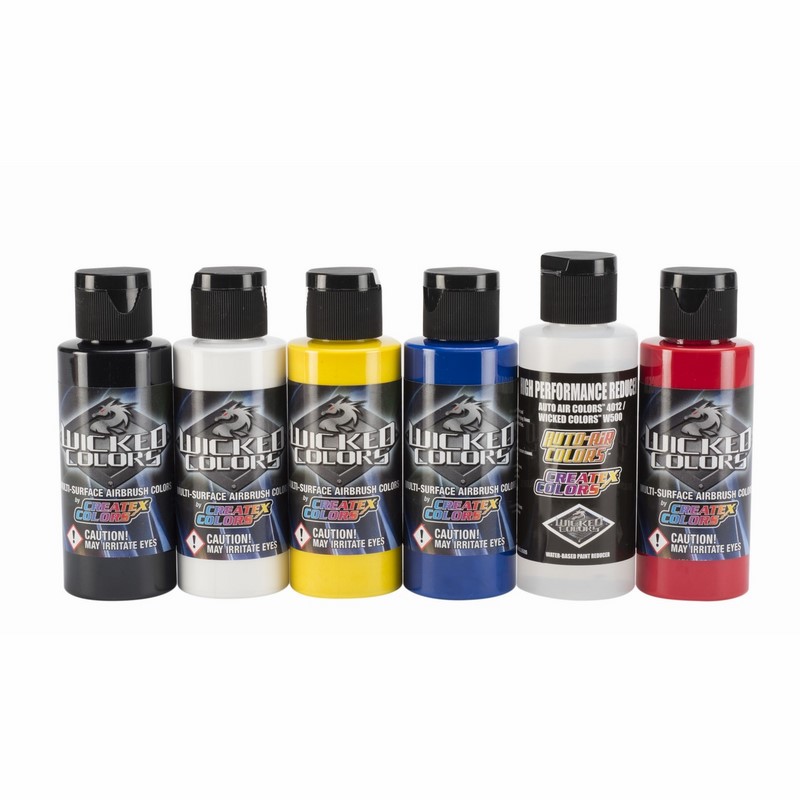 Wicked Primary airbrush festék készlet W101-00 6x60ml