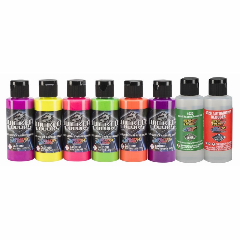 Wicked Fluoreszkáló airbrush festék készlet 8x60ml 
