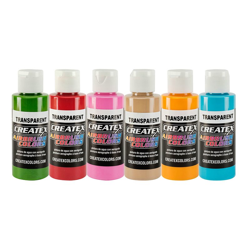 CreateX meleg árnyalatú airbrush festékek trópusi készlete 5810-00, 6x60ml