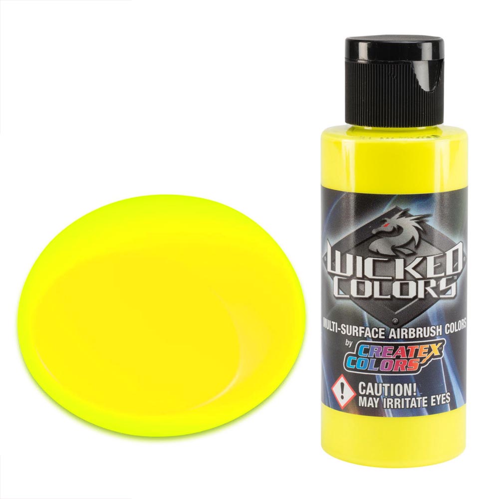 Wicked W024 fluoreszkáló sárga airbrush festék 60ml