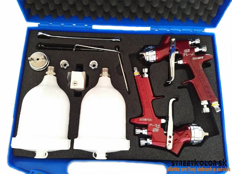 DeVilbiss GTI PRO Base + GTI PRO Clear dobozban + tartozékok