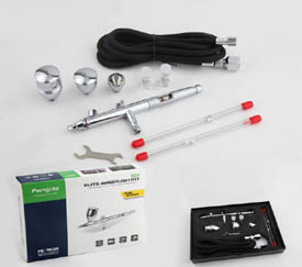 FENGDA® FE-183K airbrush szett 0.3+0.5+0.8mm tű, szórófej + cső, 3 x tégely