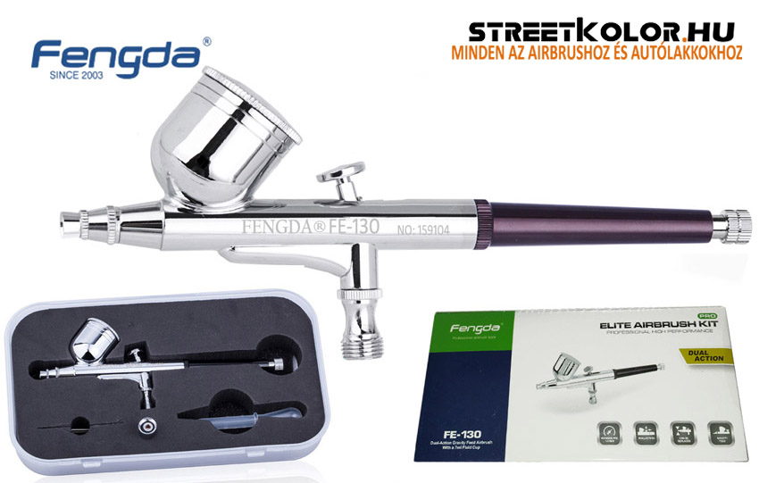 FENGDA® FE-130 kétfázisú airbrush pisztoly 0,3mm