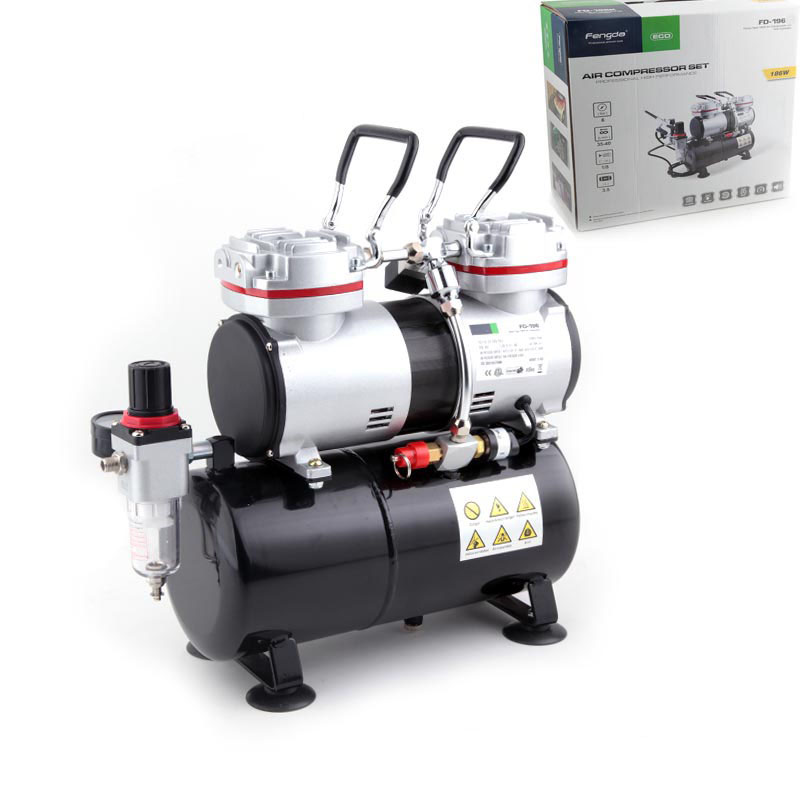 FENGDA FD-196 kéthengeres airbrush kompresszor