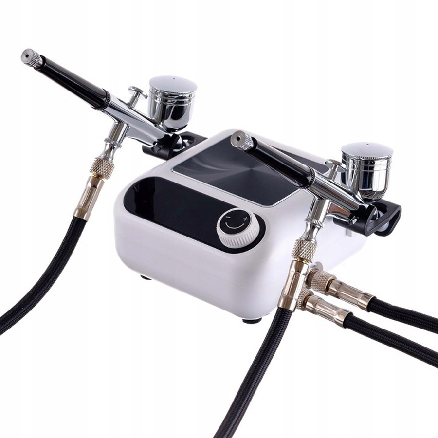 Airbrush készlet OCTAGON HSA10K WHITE kompresszorral és két airbrush pisztollyal 0,3 mm-es fúvókával