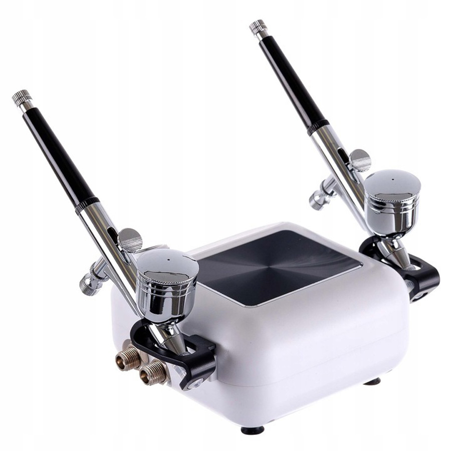 Airbrush készlet OCTAGON HSA10K WHITE kompresszorral és két airbrush pisztollyal 0,3 mm-es fúvókával