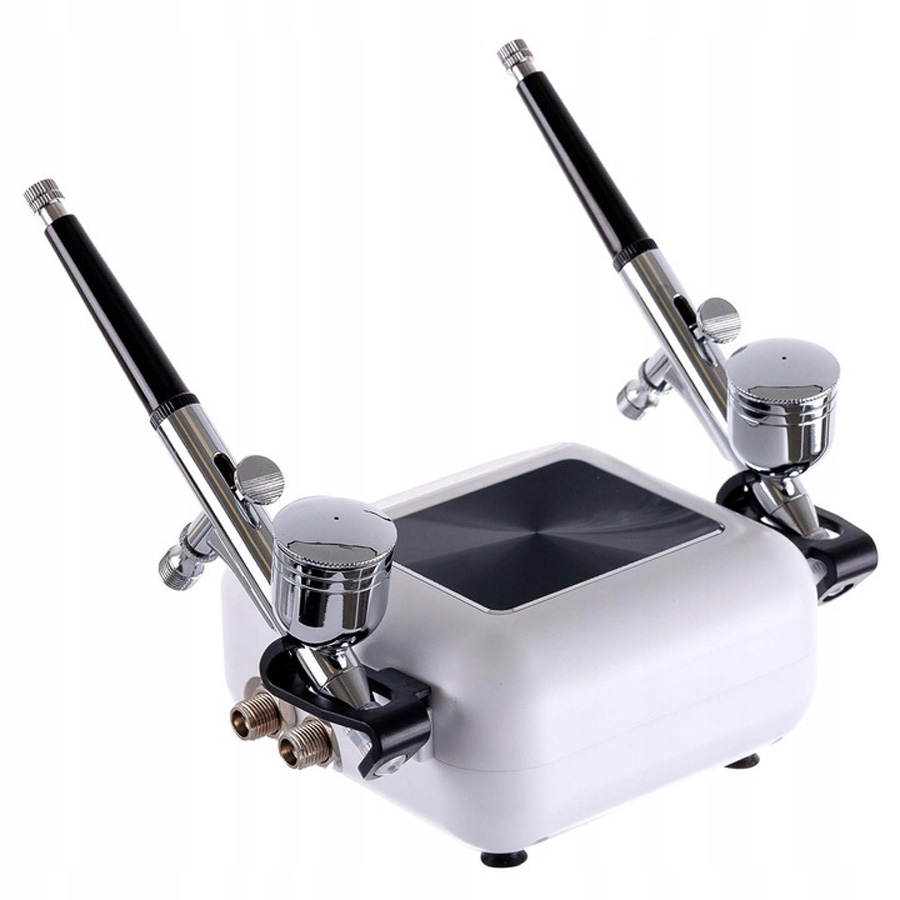 Airbrush készlet OCTAGON HSA9K WHITE kompresszorral és két airbrush pisztollyal 0,3 mm-es fúvókával