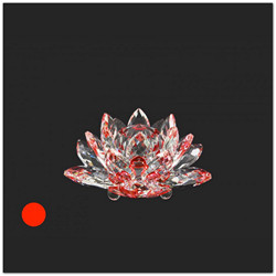 Piros lótusz kristály, 12x6cm