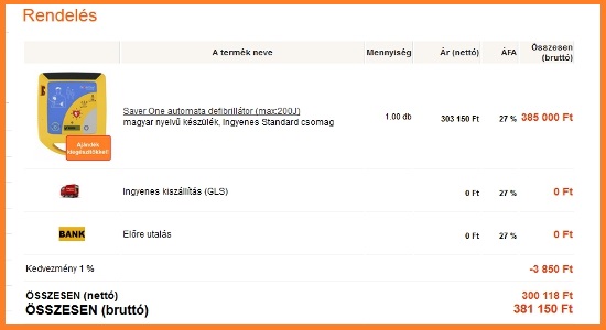 Rendelés ellenőrzése - www.defibrillatorok.hu