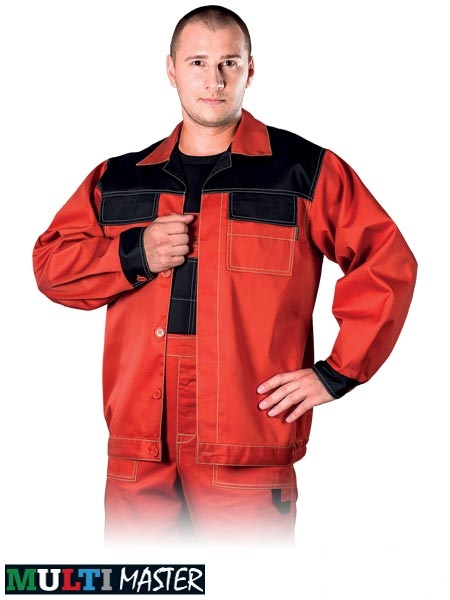 Piros MASTER kabát, 65% poliészter és 35 % pamut 