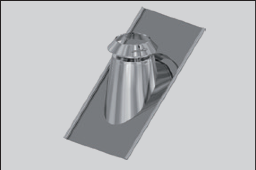 DW25 Tetőátvezető esővédővel tetődőlésszög 46*- 50*rozsdamentes acél
