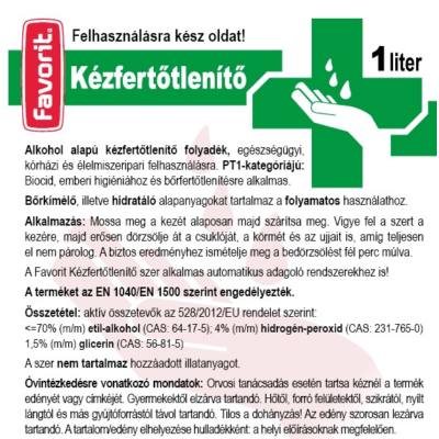 FAVORIT KÉZFERTŐTLENÍTŐ 1 LITER