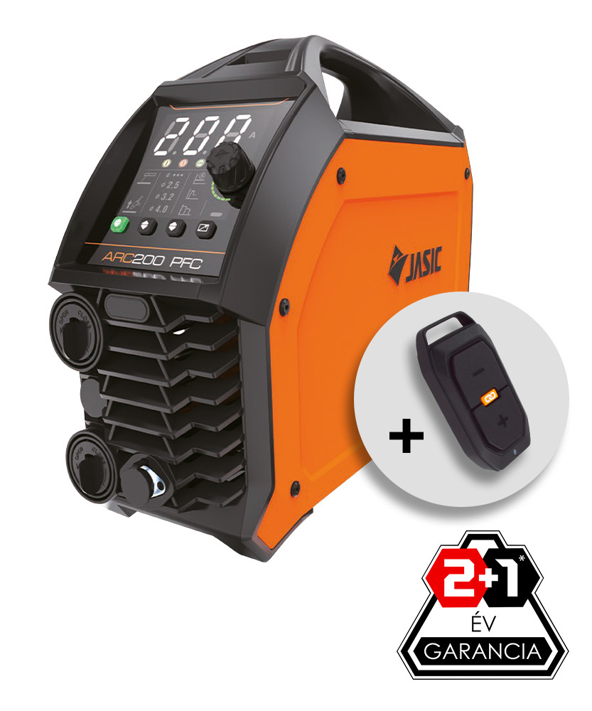 Jasic EVO20 ARC 200 PFC (Z2S42) inverteres hegesztőgép + Jasic HRC-03 vezeték nélküli kézi távirányító