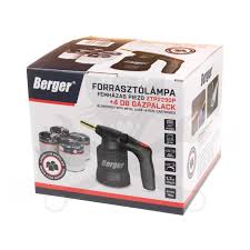 BERGER Forrasztólámpa fémházas, piezo + 4db gázpalack