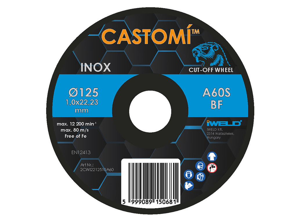 CASTOMÍ INOX vágókorong 125x1,0x22,2 A60S-BF