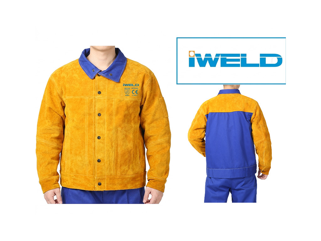 Iweld Hegesztő kabát, bőr/textil hát, KEVLAR XL