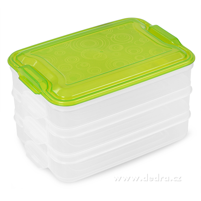 Ételtartó 3 szintes 3x800 ml - zöld