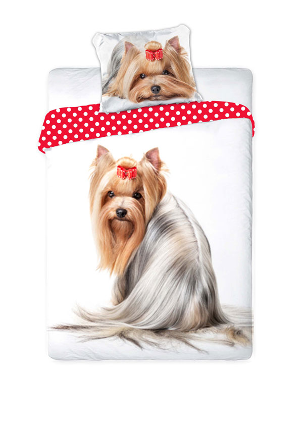 Sweet Animals Yorkshire Terrier ágyneműhuzat 140x200 cm