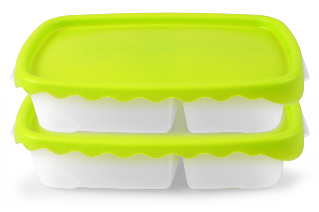 DUOBOX ételtartó doboz 2 db 500 + 300 ml - zöld
