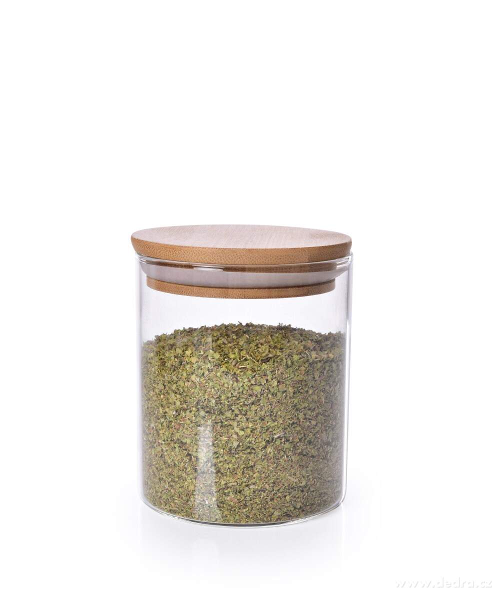 BAMBOO & BOROSIL GLASS GoEco® Üveg élelmiszer tároló bambusz fedéllel 450 ml