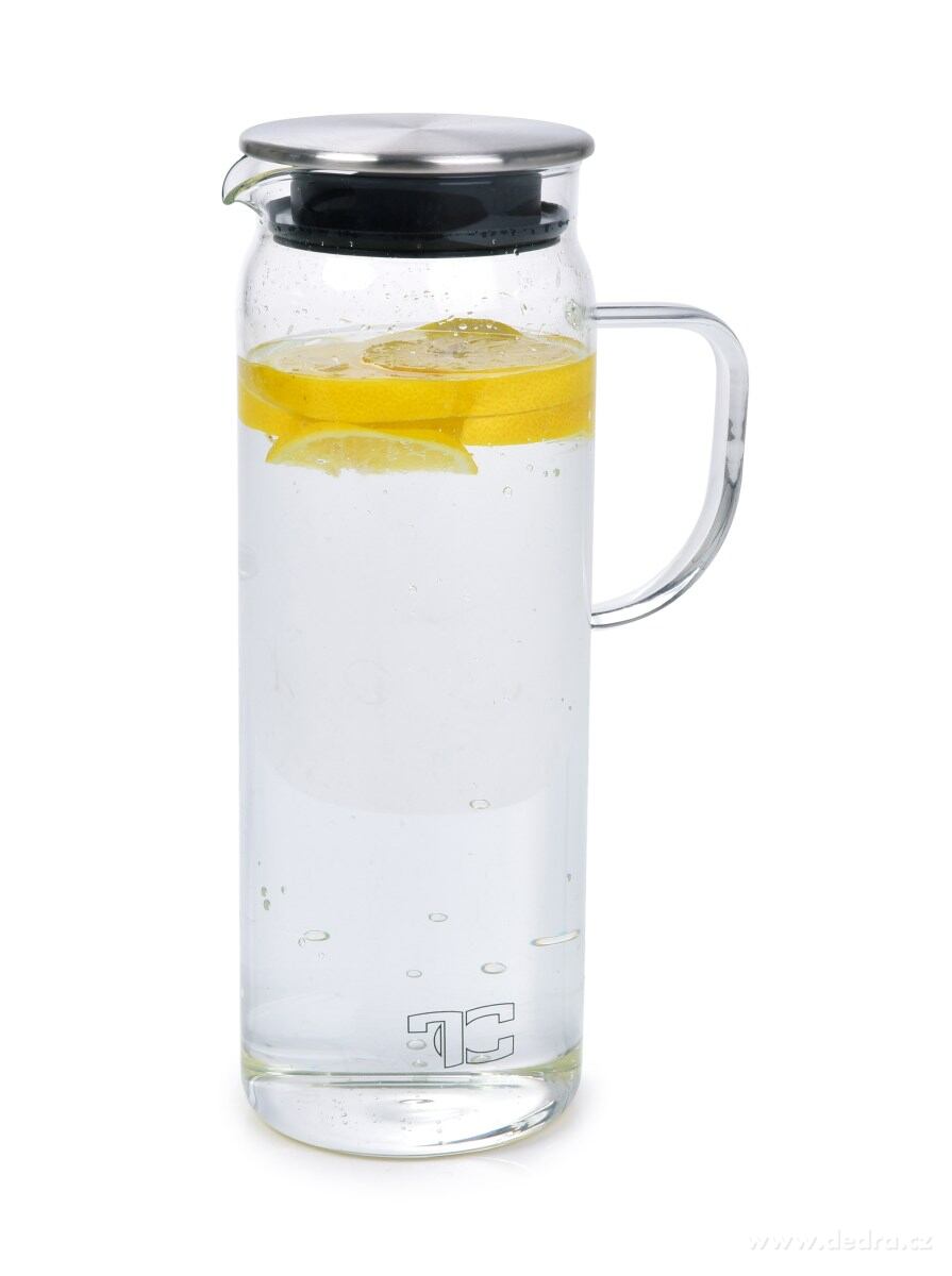 BOROSIL GLASS Boroszilikát üvegkancsó rozsdamentes acél tetővel 1,5 l