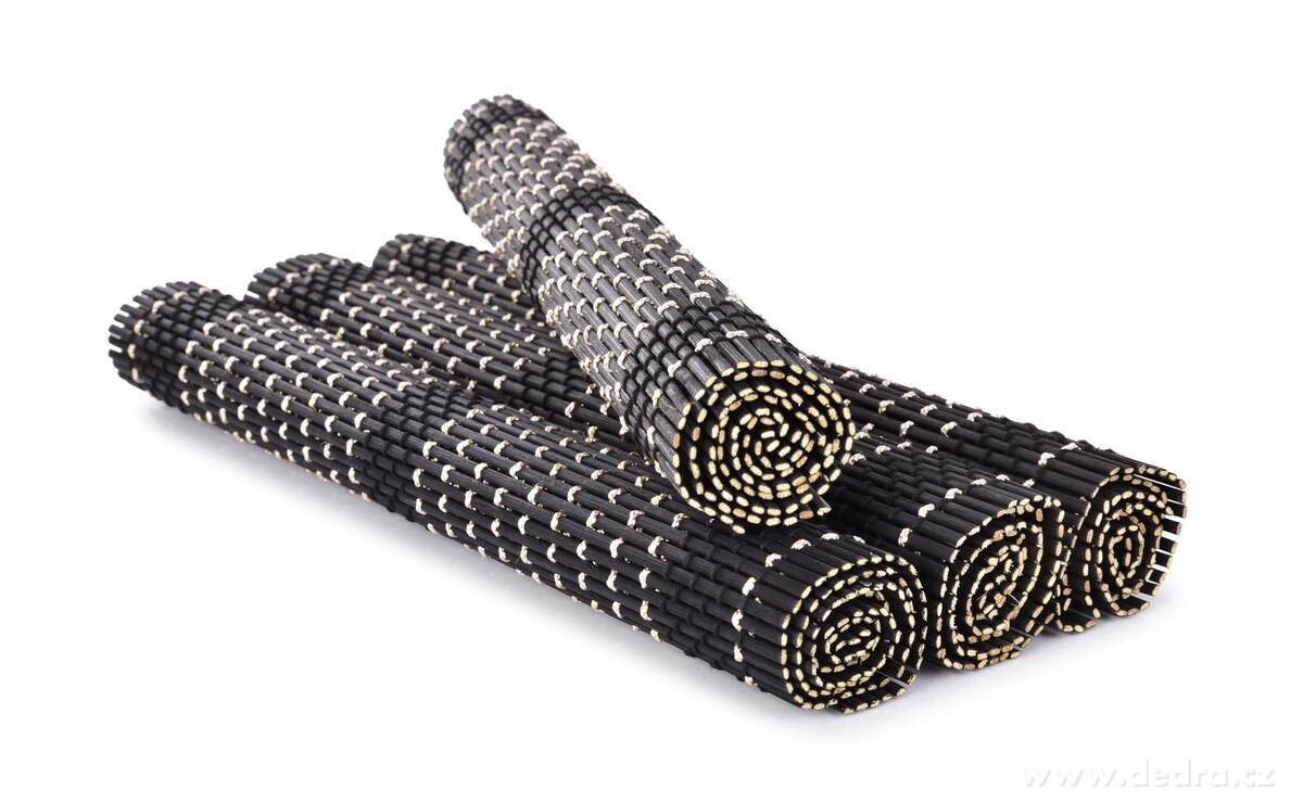 GoEco bambusz tányéralátét 4 darab 44x30 cm - Fekete