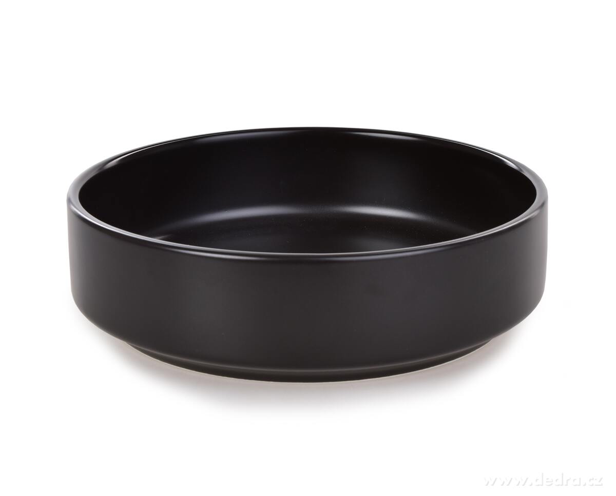 Kerámia tál, virágtál 20 cm - Fekete