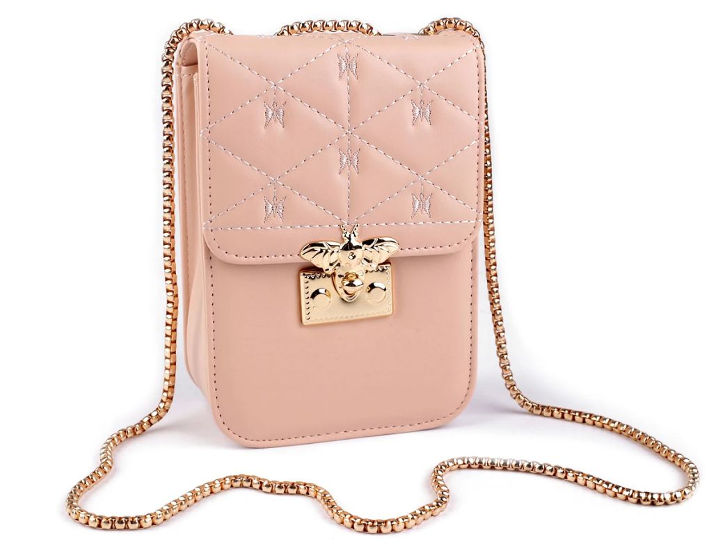 Női crossbody táska méhecskével 13x18,5 cm - Rózsaszín